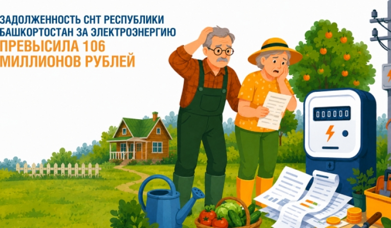 Задолженность СНТ Республики Башкортостан за электроэнергию превысила 106 миллионов рублей